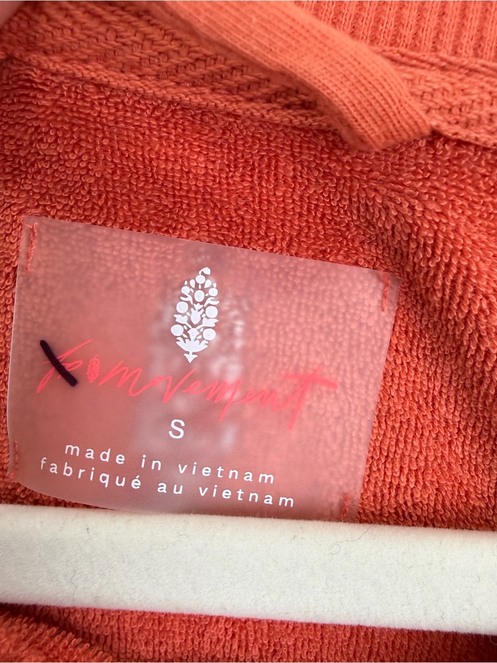 Free People Movement Orange Inside Out Cropped Sweatshirt Size S - Picture 5 of 6